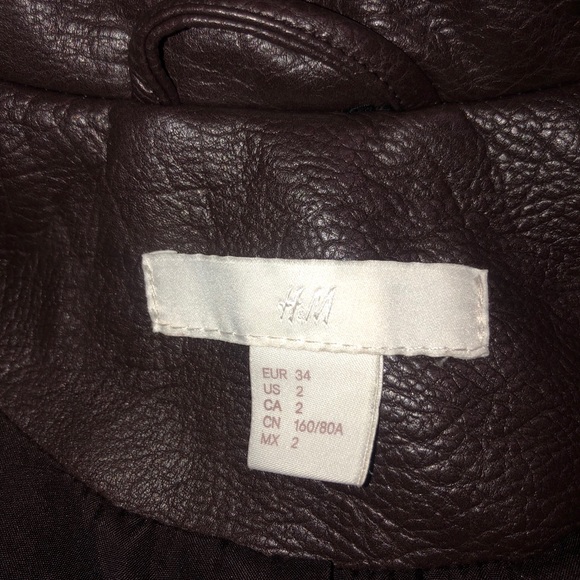 H&M Brown Vegan Leather Jacket - Picture 4 of 4